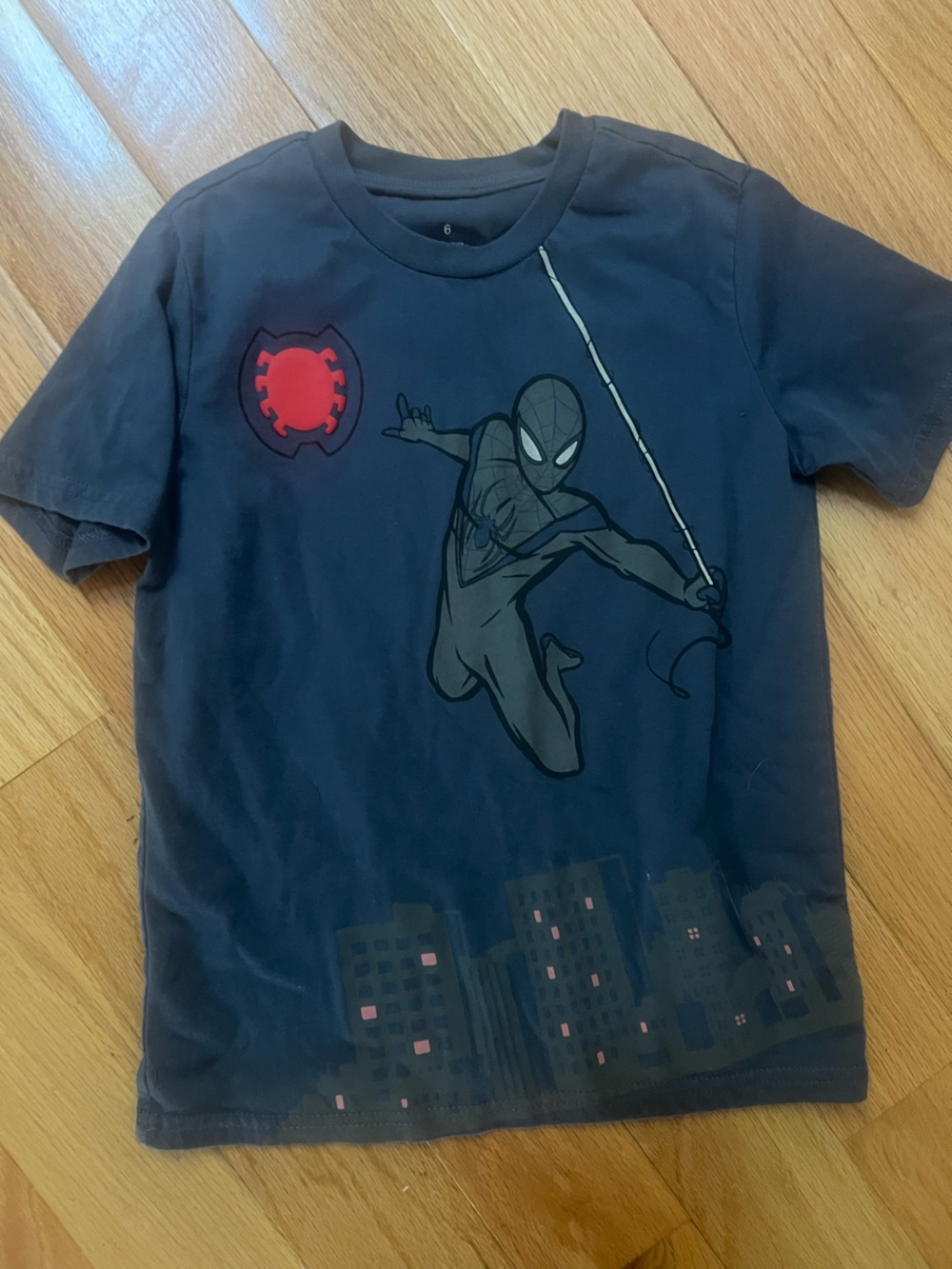 Marvel Boys' Dark Blue Spider-Man Web-Swing Graphic Tee